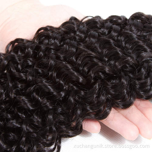 Uniky Kinky curly human hair bundles with frontal human hair frontal and closure bundles set